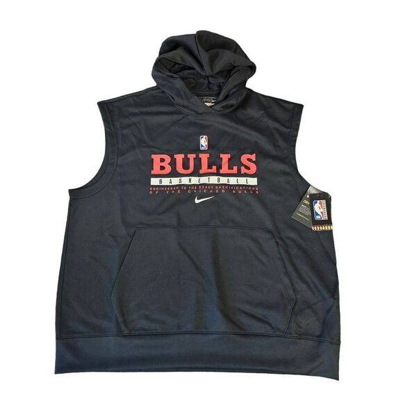 Nike NBA Player Issue Chicago Bulls Sleeveless Shooting Hoodie Mens Size XL - Picture 1 of 5